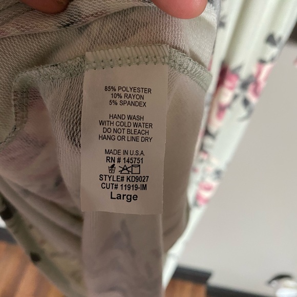 Floral, mint coloured long sleeve dress - Picture 5 of 5